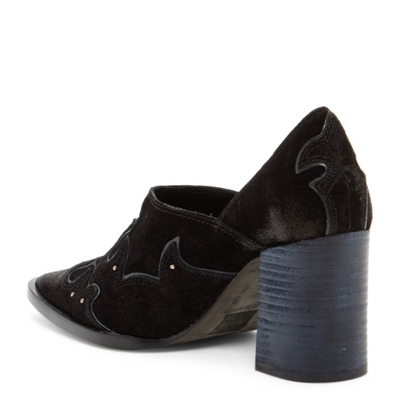 Free People NEW Stud Mule Pump BLACK Veg Tanned Suede Leather Womens Heels HP๐ - Picture 6 of 16